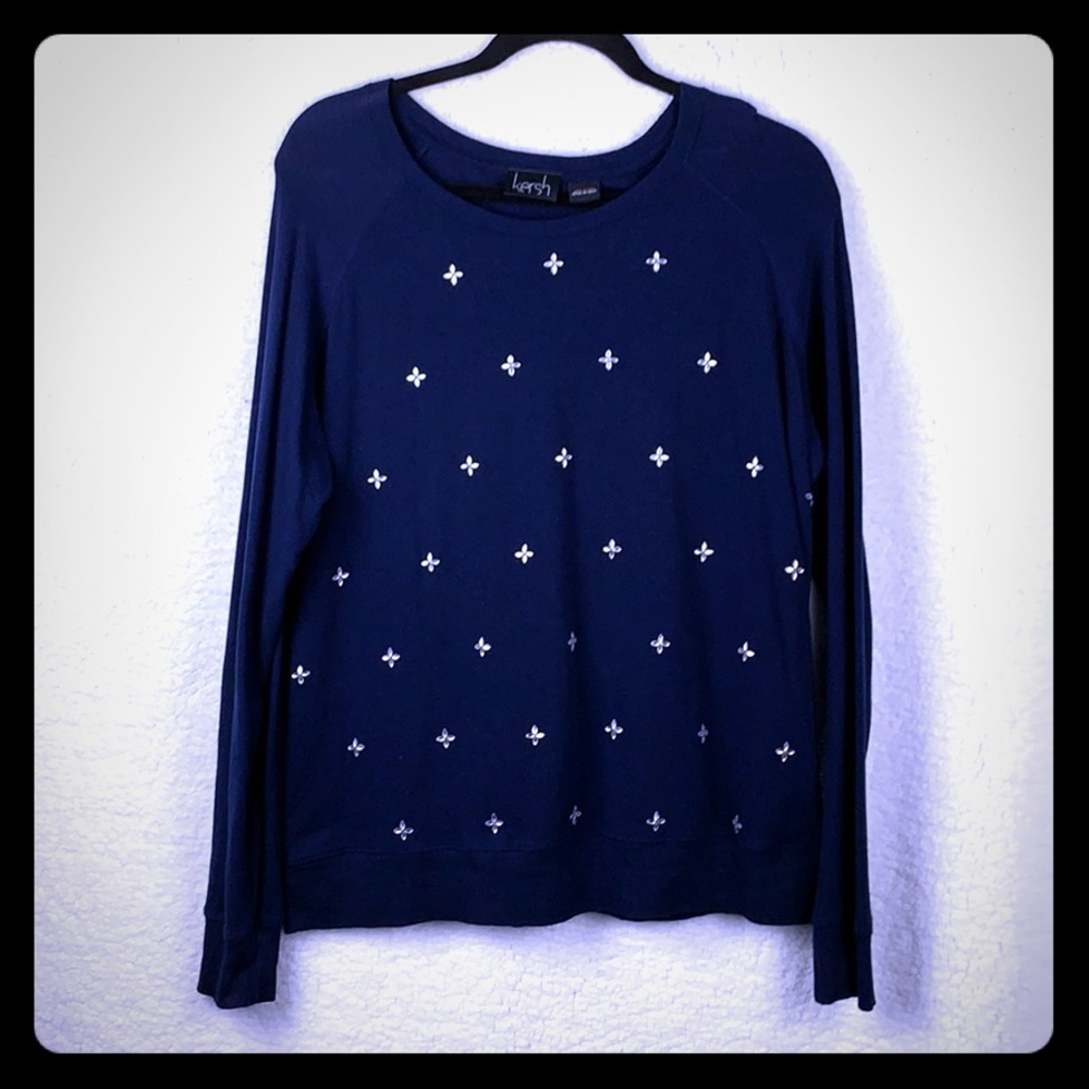 Navy Blue sweater with beading